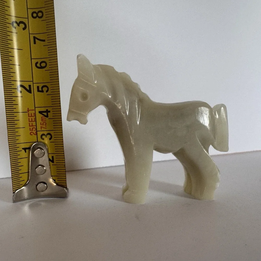 Hand Carved Possibly Onyx or Calcite Solid Stone Horse Figurine 3